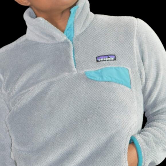 Patagonia ReTool Snap T Grey Pullover Fleece Turquoise Style 25442 Size Small - Picture 4 of 12